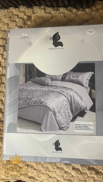MT5-L Постільна білизна L&M Home №10, сірий жаккард-сатин, двоспальний комплект MT5-L-10-d фото