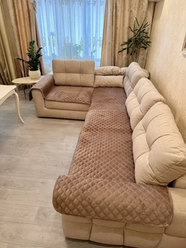 Дивандек, накидка-чохол, покривало на диван і крісла &ldquo;3 в 1&rdquo; (Шоколад) DD-03 фото