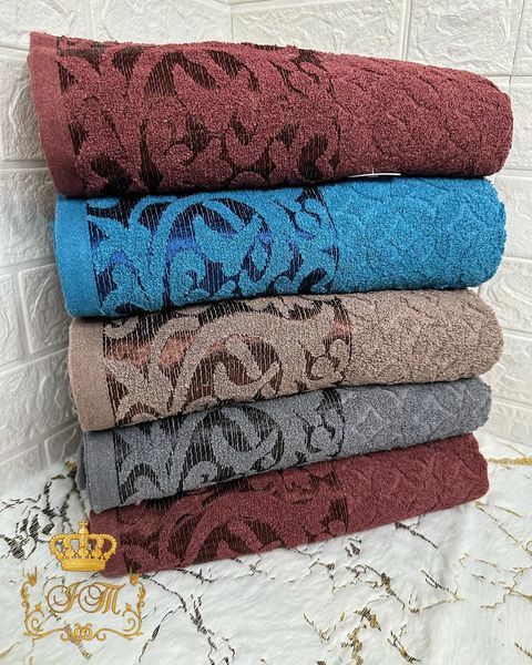 Ornament Bath Towel, 70&times;140 cm, Terry Cotton, Graphite, China