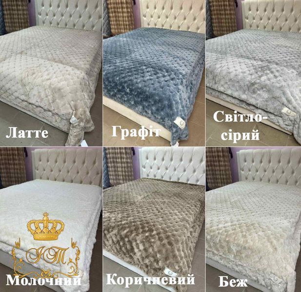 Плед "Шиншила крапелька", графіт, євро розмір СH-K-04 фото