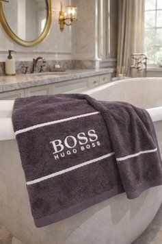 Hugo Boss, Рушник для бані, 70&times;140 см, махра, графіт, Китай BT-T-45 фото