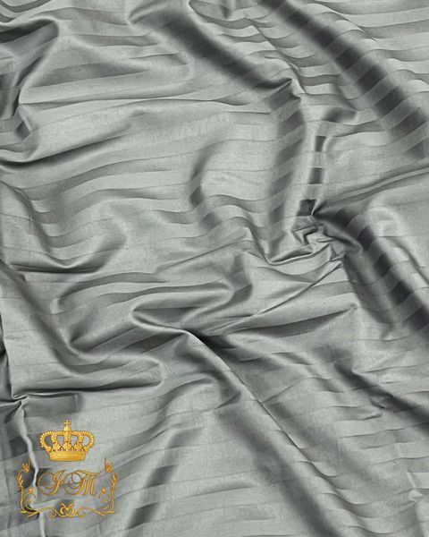 Graphite Stripes Satin Bedding Set No13 Primăvara, Euro Size