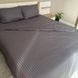 Graphite Stripes Satin Bedding Set No13 Primăvara, Euro Size