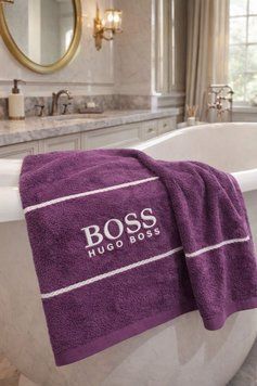 Hugo Boss, Рушник для бані, 70&times;140 см, махра, слива, Китай BT-T-46 фото