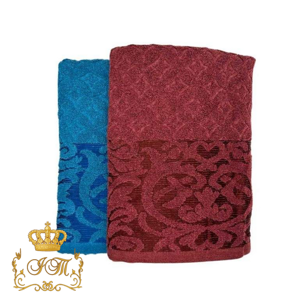 Ornament Bath Towel, 70&times;140 cm, Terry Cotton, Sea Wave, China