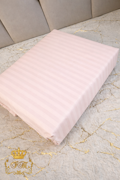 Cappuccino Stripes Satin Bedding Set No3 Primăvara, Double Size
