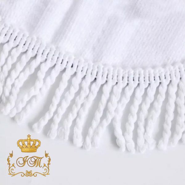 "Unicorn" Round Beach Terry Towel with Fringe, 150 cm, Pink