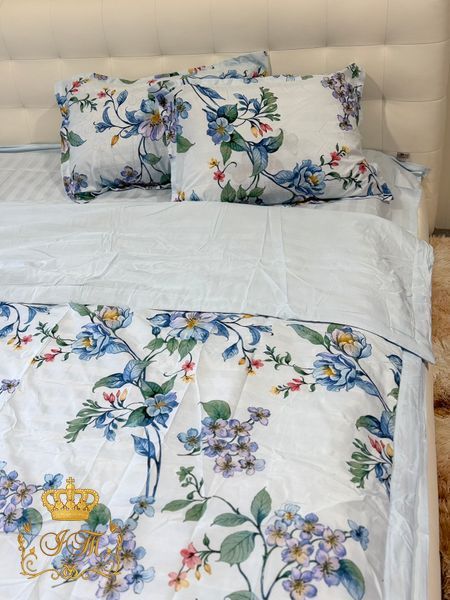 Постельное белье L&M Home с летним одеялом №12, страйп-сатин, евро размер LM-H-3-12-e/b фото