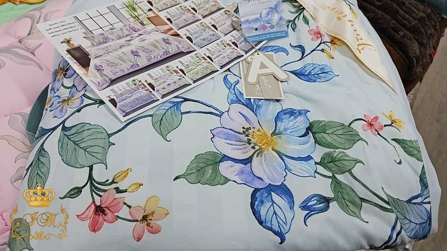 Постельное белье L&M Home с летним одеялом №12, страйп-сатин, евро размер LM-H-3-12-e/b фото