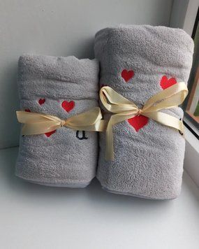 Love you, Рушник для обличчя, 50x90 см, сірий, мікрофібра, Китай FT-M-08 фото