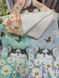 Kitten, Kitchen Towel, Waffle fabric, green, 30&times;60 cm