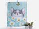 Kitten, Kitchen Towel, Waffle fabric, green, 30&times;60 cm