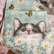 Kitten, Kitchen Towel, Waffle fabric, green, 30&times;60 cm