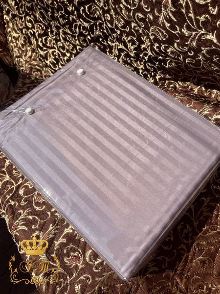 Mocha Stripes Satin Bedding Set No16 Primăvara, Double Size