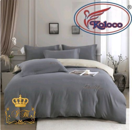 Flannel Bedding Set №1, double size, graphit/light grey