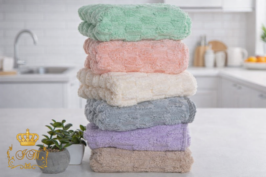 &ldquo;3D Honeycomb&rdquo; Set of 5 Kitchen Towels, Microfiber, 35&times;70 cm