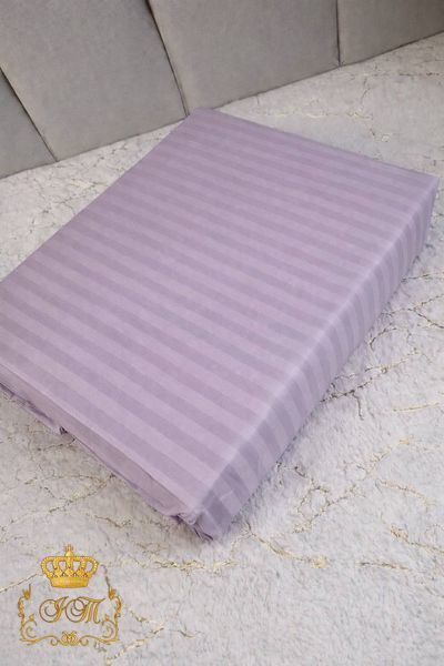 Dusty Lilac Stripes Satin Bedding Set No1 Primăvara, Double Size