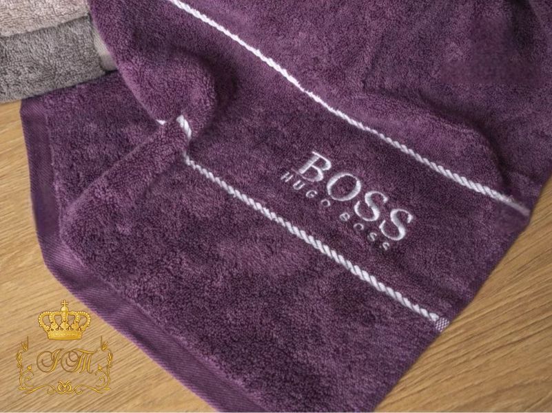 Hugo Boss, Полотенце для лица, 50&times;100 см, махра, слива, Китай FT-T-49 фото
