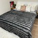 Faux Fur Blanket "Sable" №3, Graphite