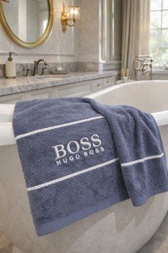Hugo Boss, Рушник для обличчя, 50&times;100 см, махра, сірий, Китай FT-T-52 фото