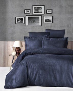 Tecna Navy Blue Dark, Постельное белье с 4 наволочками, жаккард-сатин, евро размер FCH-JS-03 фото