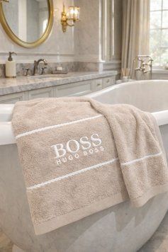 Hugo Boss, Рушник для обличчя, 50&times;100 см, махра, беж, Китай FT-T-53 фото