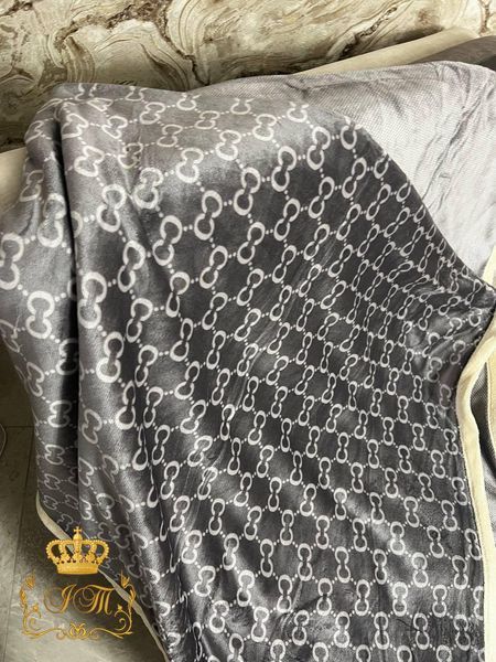 Branded Velour Blanket with Sheepskin Lining, Euro Size