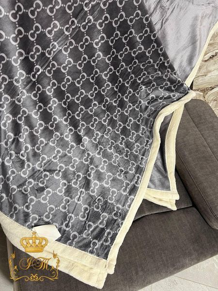 Branded Velour Blanket with Sheepskin Lining, Euro Size
