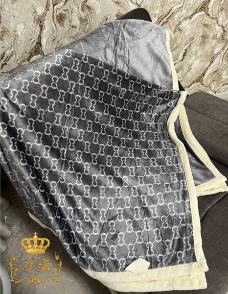 Branded Velour Blanket with Sheepskin Lining, Euro Size