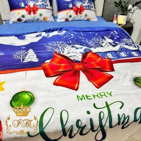 Bedding set "Merry Christmas", Flannel, Euro Size