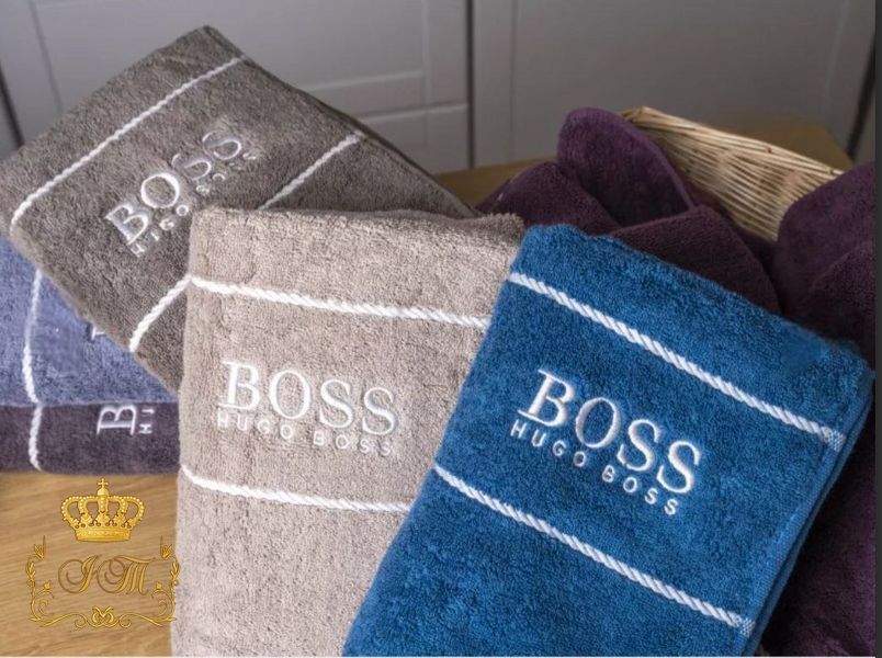 Hugo Boss, Рушник для обличчя, 50&times;100 см, махра, беж, Китай FT-T-53 фото