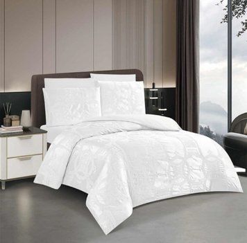 MT6-L Постільна білизна L&M Home №1, білий жаккард-сатин, єврокомплект MT6-L-01-e фото