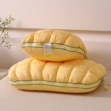 Dual-Chamber Pillow &ldquo;Pineapple Bun / Marshmallow&rdquo;, Yellow, 48&times;74 cm, Koloco
