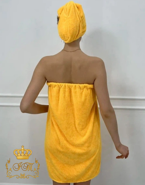 Women's sauna set "Bouquet", yellow