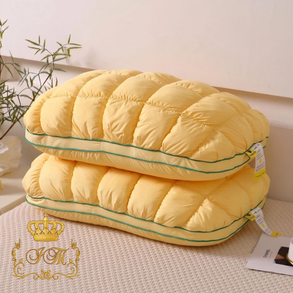 Dual-Chamber Pillow &ldquo;Pineapple Bun / Marshmallow&rdquo;, Yellow, 48&times;74 cm, Koloco