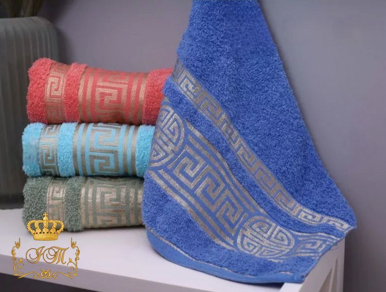 Медальон Versace, Полотенце для лица лица, 50&times;100 см, махра, синий, Китай FT-T-54 фото