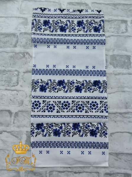 Vyshyvanka, Kitchen Towel, Waffle fabric, blue, 35&times;70 cm
