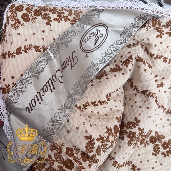 Koloco Bedding Set with Laced Summer Quilt No.3, Crinkled Muslin, Euro Size
