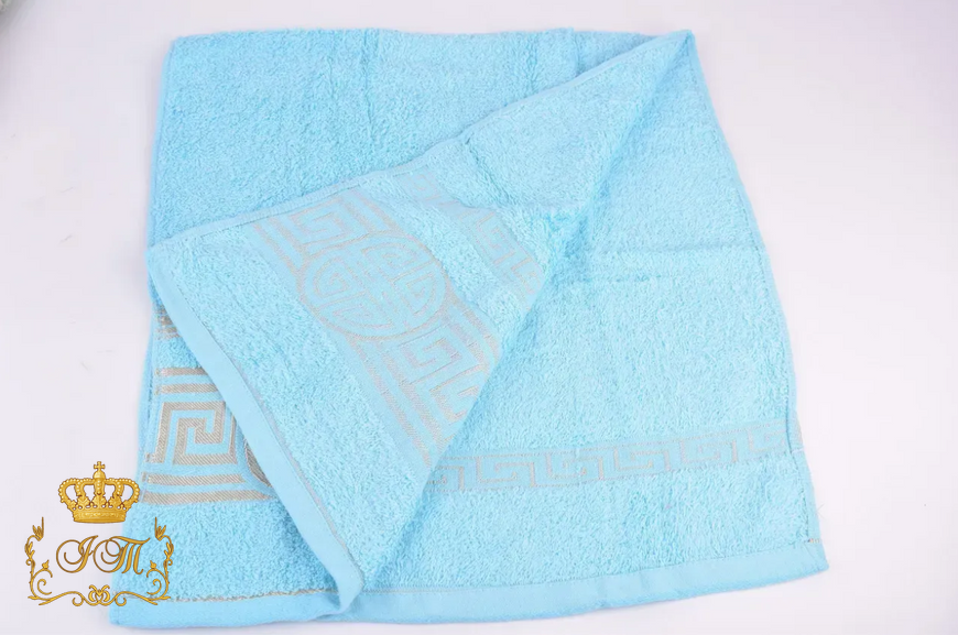 Versace Medallion, Face Towel, 50&times;100 cm, Terry Fabric, Light Blue, China