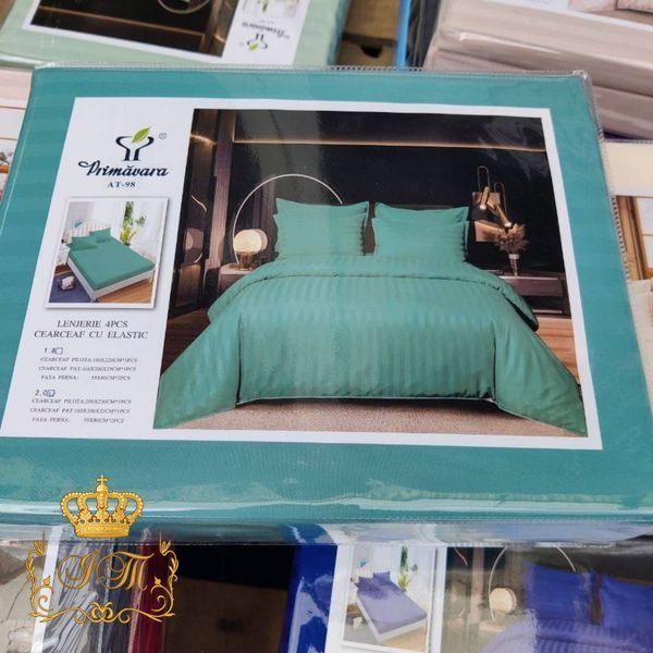 Tiffany Stripes Satin Bedding Set No16 Primăvara, Double Size