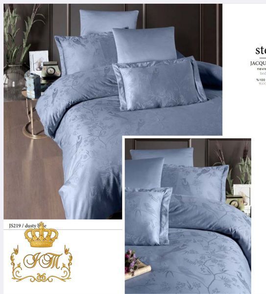 STESHA Dusty Blue, Постельное белье с 4 наволочками, жаккард-сатин, евро размер FCH-JS-06 фото