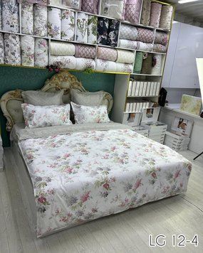 LG-12 Laura Grand Bed Linen with 4 Pillow Cases, Satin, Euro Size