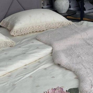 Комплект постільної білизни &ldquo;Діма&rdquo; з ковдрою та мереживом, сатин, евро розмір DM-L-01/e фото