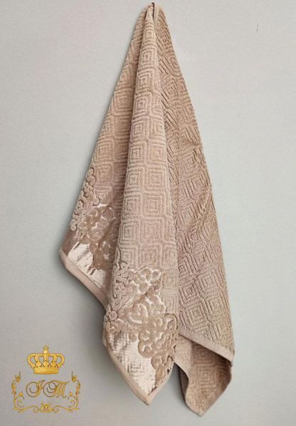 Рушник для бані BEKI Ромб 70&times;140 см &ndash; велюровий жаккард, 100% бавовна, Узбекистан BT-T-08 фото