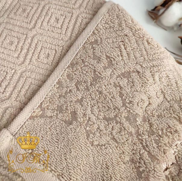 Рушник для бані BEKI Ромб 70&times;140 см &ndash; велюровий жаккард, 100% бавовна, Узбекистан BT-T-08 фото