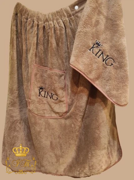 "King", Мужской набор для сауны, беж MS-06 фото