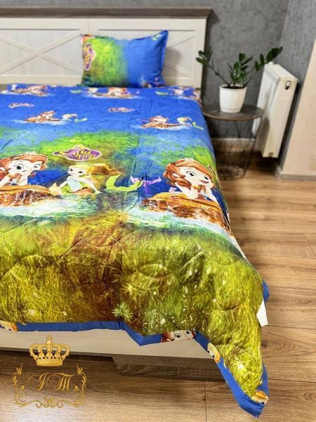 Стьобане покривало серія "Мультяшки" Koloco 160&times;210 з наволочкою 50&times;70 QB-01 фото