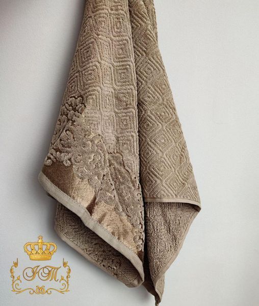 Полотенце для бани BEKI Ромб 70&times;140 см &ndash; велюровый жаккард, 100% хлопок, Узбекистан BT-T-09 фото