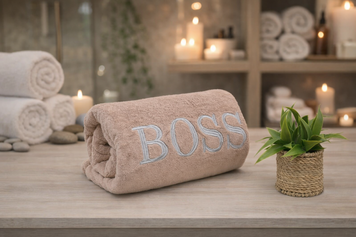BOSS, Рушник для бані, 70x140 см, світлий беж, мікрофібра, Китай BT-M-25 фото