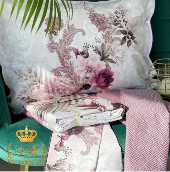 DOLCHE Berry, Bed Linen with 4 Pillow Cases, Premium Satin, Euro Size